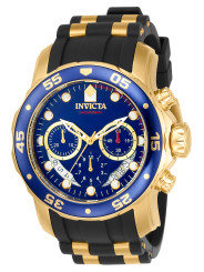 Sportliche gold-blaue Invicta Taucheruhr