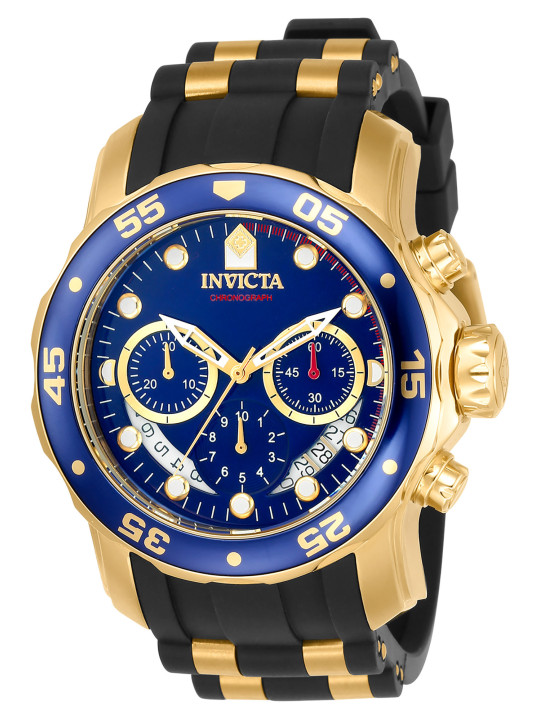 Sportliche gold-blaue Invicta Taucheruhr