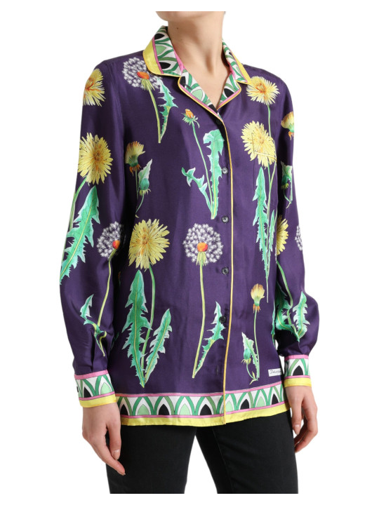 Tops & T-Shirts Elegant Silk Twill Floral Shirt 2.790,00 € 8057142854055 | Planet-Deluxe