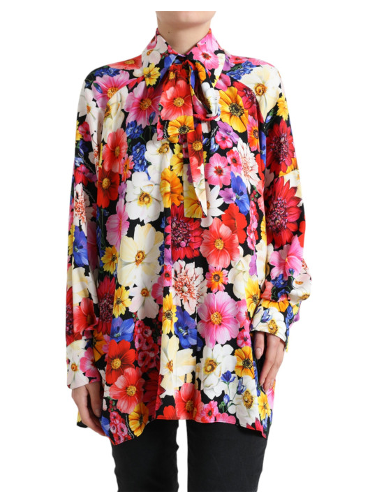 Tops & T-Shirts Floral Silk Blouse with Front Tie Fastening 4.180,00 € 8057142841901 | Planet-Deluxe