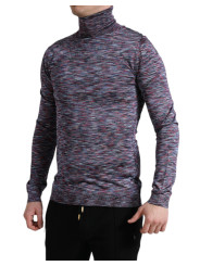 Sweaters Elegant Turtleneck Pullover Sweater in Blue Purple 1.800,00 € 8052145447488 | Planet-Deluxe