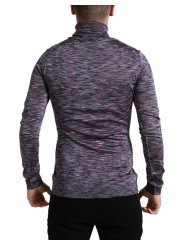 Sweaters Elegant Turtleneck Pullover Sweater in Blue Purple 1.800,00 € 8052145447488 | Planet-Deluxe