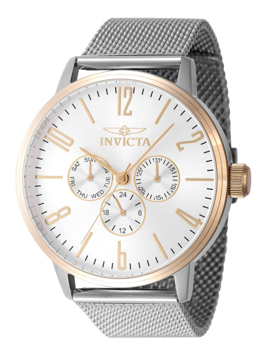 Silberne Invicta-Uhr mit Zifferblatt