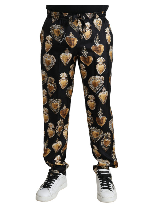 Jeans & Pants Chic Heart Print Silk Pajama Pants 2.770,00 € 8050249424671 | Planet-Deluxe