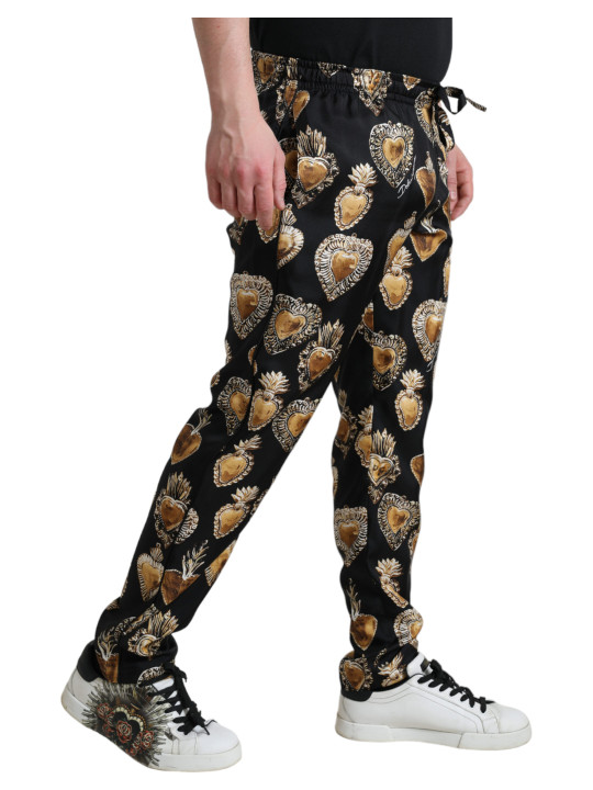 Jeans & Pants Chic Heart Print Silk Pajama Pants 2.770,00 € 8050249424671 | Planet-Deluxe