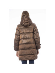 Jackets & Coats Chic Brown Down Jacket with Monogram Detail 840,00 € 2000051565426 | Planet-Deluxe