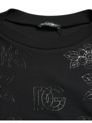 Sweaters Elegant Black Floral Applique Sweater 1.820,00 € 8059579021673 | Planet-Deluxe