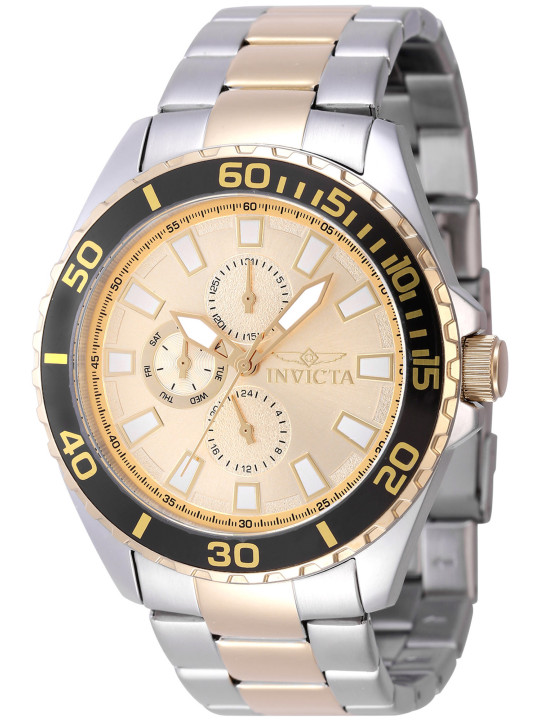 Gelbe Invicta Uhr mit Goldakzenten