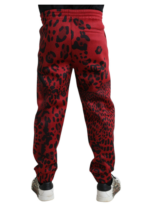 Jeans & Pants Elegant Leopard Print Joggers in Red and Black 2.100,00 € 8057142937567 | Planet-Deluxe