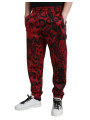 Jeans & Pants Elegant Leopard Print Joggers in Red and Black 2.100,00 € 8057142937567 | Planet-Deluxe