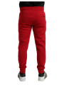 Jeans & Pants Sizzling Red Cotton Blend Jogger Pants 1.690,00 € 8057142936461 | Planet-Deluxe