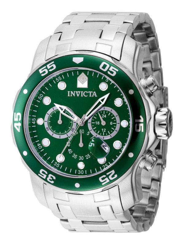 Grüne Invicta Taucheruhr mit Stahlarmband