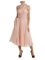 Dresses Elegant Silk Chiffon Halter Midi Dress 8.260,00 € 8057155447244 | Planet-Deluxe