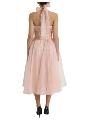 Dresses Elegant Silk Chiffon Halter Midi Dress 8.260,00 € 8057155447244 | Planet-Deluxe