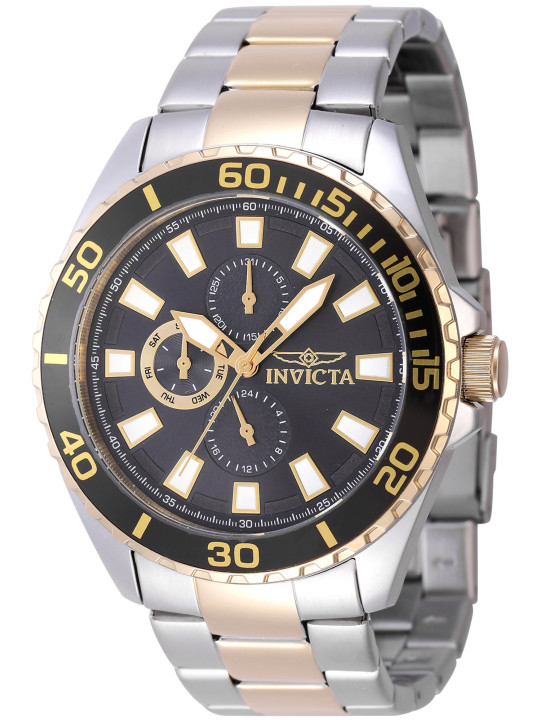 Gelbe Invicta Taucheruhr mit Stahlarmband