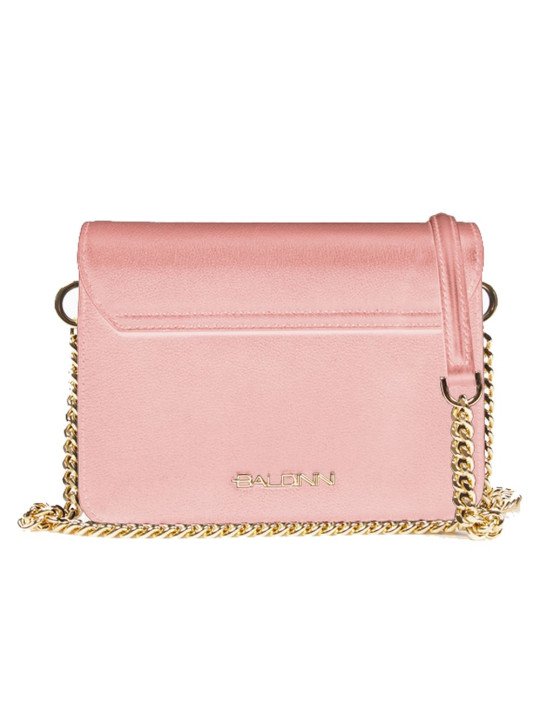 Handbags Elegant Pink Calfskin Handbag with Chain Strap 310,00 € 8056034457824 | Planet-Deluxe
