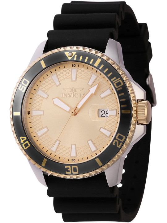 Goldene Invicta Schwarz Herrenuhr