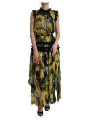 Dresses Elegant Sunflower Silk Maxi Dress 10.500,00 € 8059579073863 | Planet-Deluxe