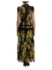 Dresses Elegant Sunflower Silk Maxi Dress 10.500,00 € 8059579073863 | Planet-Deluxe