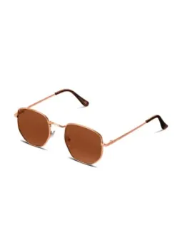 "Twig Roque Unisex Sonnenbrille – UV3 Schutz, Braun, Metall"
