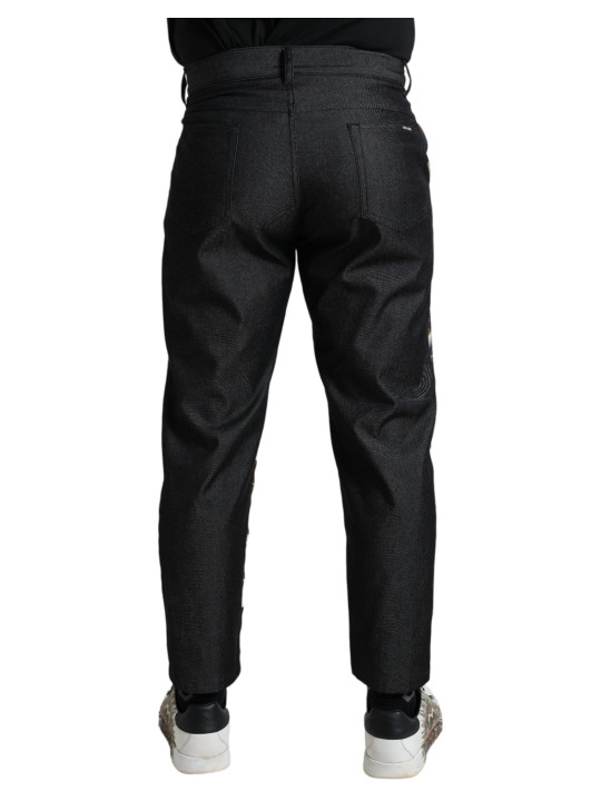 Jeans & Pants Elegant Silk Skinny Pants with Heraldic Print 2.510,00 € 8059226176855 | Planet-Deluxe