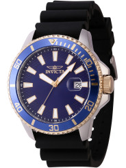 Schwarze Invicta Uhr mit blauem Zifferblatt
