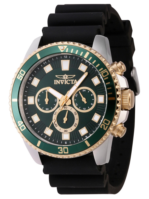 Grüne Invicta Taucheruhr mit Goldakzenten Grüne Invicta Taucheruhr mit Goldakzenten