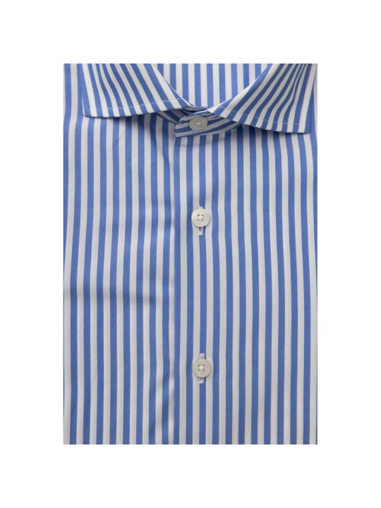 Shirts Elegant Light Blue Cotton Shirt - Medium Fit 360,00 € 2000052754713 | Planet-Deluxe