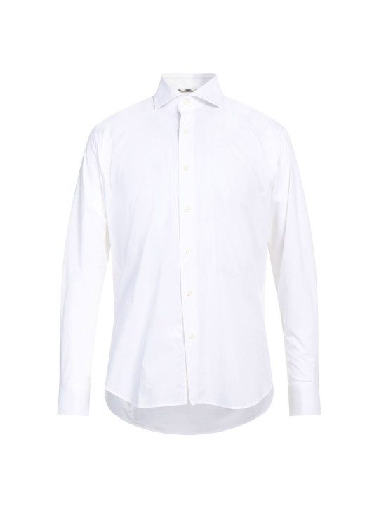 Shirts Sophisticated White Cotton Shirt with Embroidered Logo 300,00 €  | Planet-Deluxe