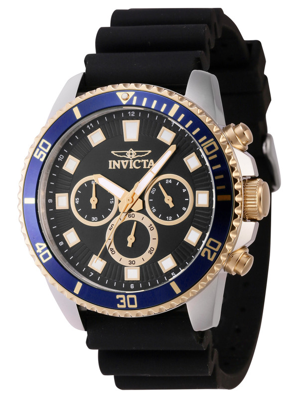 Schwarze Invicta Uhr mit Goldakzenten