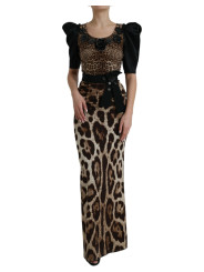 Dresses Silk Leopard Embellished Long Dress 29.050,00 € 8058091122462 | Planet-Deluxe