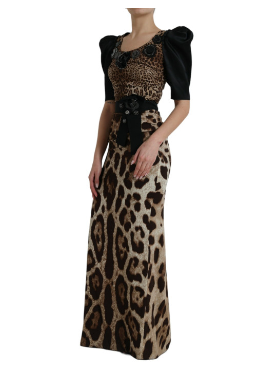 Dresses Silk Leopard Embellished Long Dress 29.050,00 € 8058091122462 | Planet-Deluxe