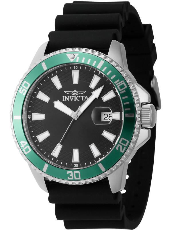Schwarze Taucheruhr mit grünem Rand Schwarze Taucheruhr mit grünem Rand