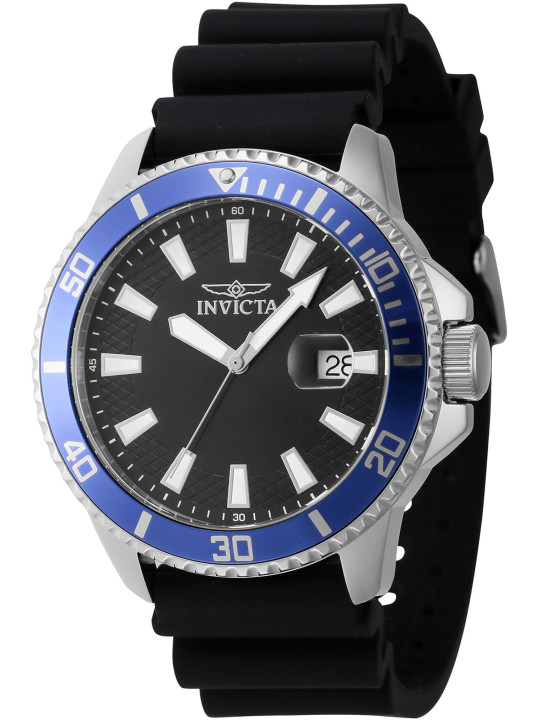 Schwarze Invicta Sportuhr mit blauem Ring