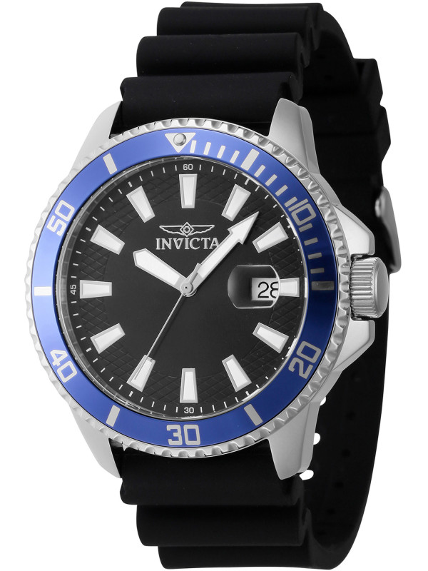 Schwarze Invicta Sportuhr mit blauem Ring Schwarze Invicta Sportuhr mit blauem Ring