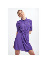 Dresses Chic Purple Flared Short Sleeve Shirtdress 500,00 € 8051523493093 | Planet-Deluxe