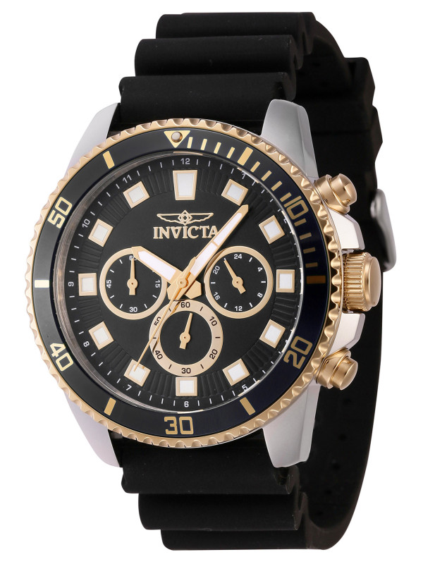 Schwarze Invicta Taucheruhr mit Gold