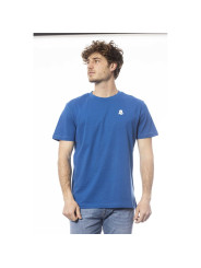 T-Shirts Elegant Blue Cotton Tee with Chest Logo 130,00 € 8056144553539 | Planet-Deluxe