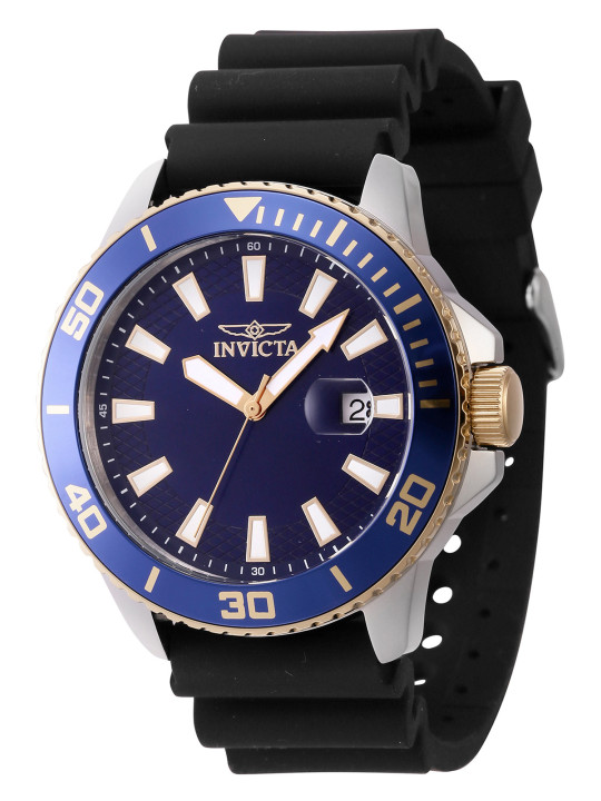 Blaue Invicta Uhr mit Goldakzenten
