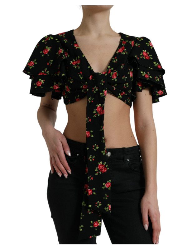 Tops & T-Shirts Floral Print Cropped Top Luxe Fashion 1.800,00 € 8057142152571 | Planet-Deluxe