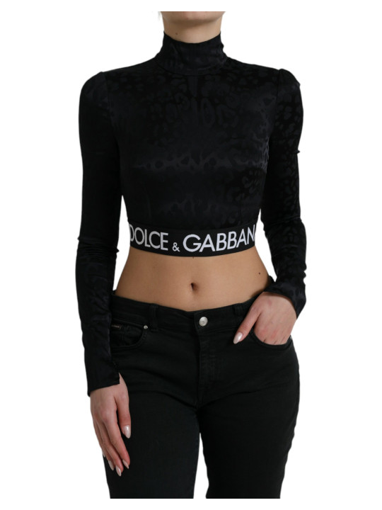 Tops & T-Shirts Elegant Black Cropped Top with Zip Closure 1.250,00 € 8052145875021 | Planet-Deluxe