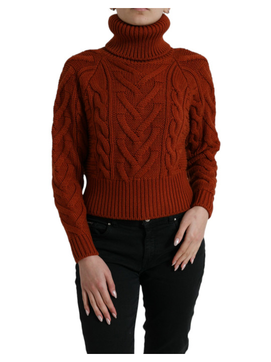 Sweaters Elegant Brown Turtleneck Wool Sweater 3.180,00 € 8057155650088 | Planet-Deluxe