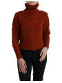 Sweaters Elegant Brown Turtleneck Wool Sweater 3.180,00 € 8057155650088 | Planet-Deluxe