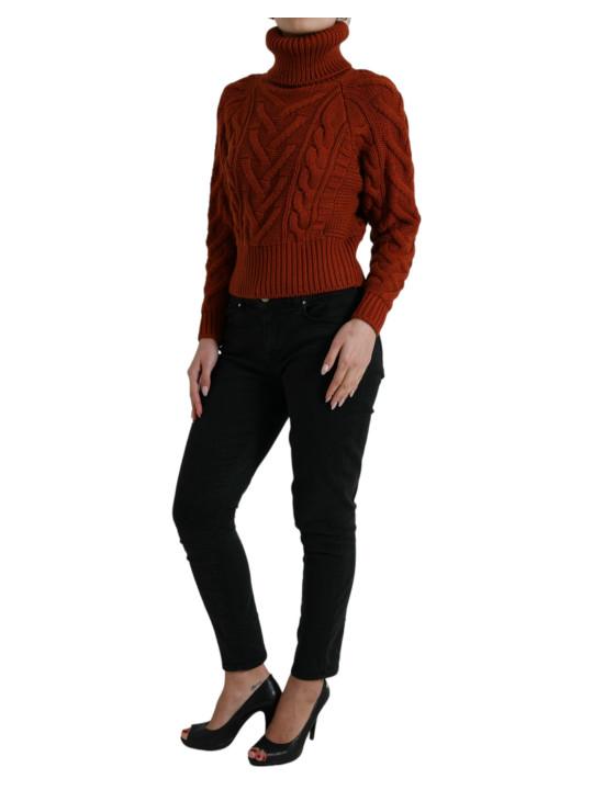 Sweaters Elegant Brown Turtleneck Wool Sweater 3.180,00 € 8057155650088 | Planet-Deluxe