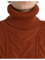 Sweaters Elegant Brown Turtleneck Wool Sweater 3.180,00 € 8057155650088 | Planet-Deluxe