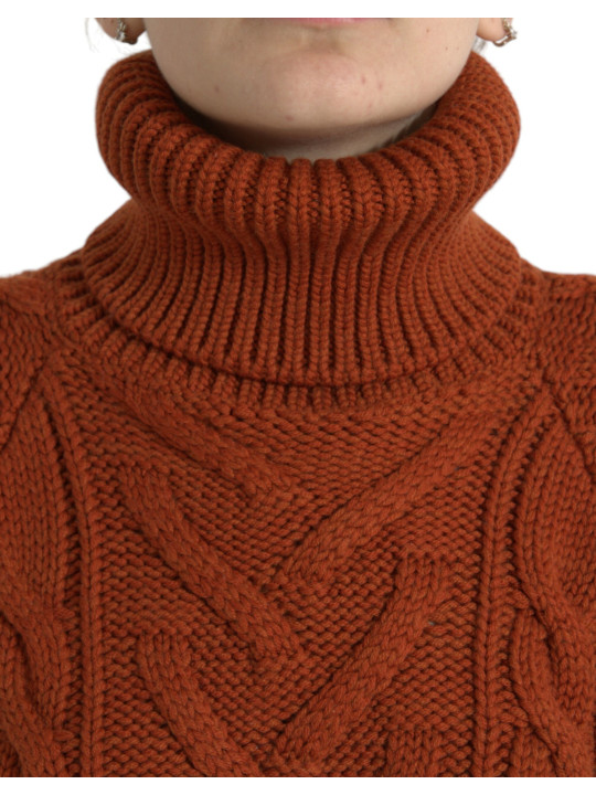 Sweaters Elegant Brown Turtleneck Wool Sweater 3.180,00 € 8057155650088 | Planet-Deluxe