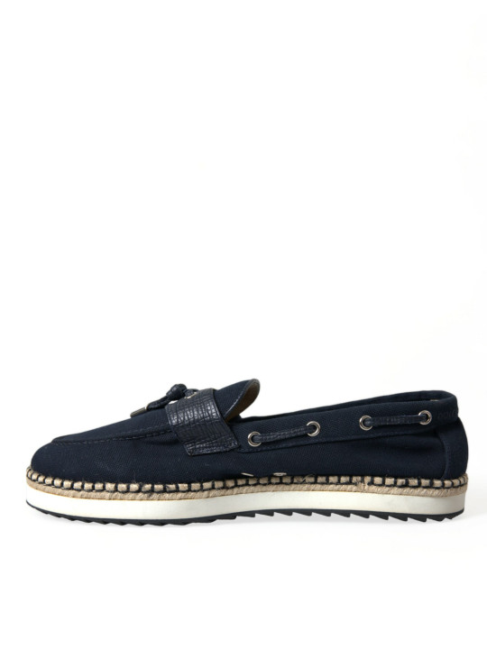 Loafers Elegant Navy Blue Fabric Loafers 1.470,00 € 8058091771226 | Planet-Deluxe