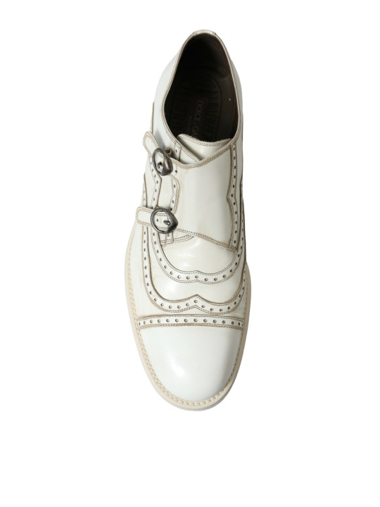 Formal Elegant White Leather Derby Dress Shoes 2.380,00 € 8053901903811 | Planet-Deluxe