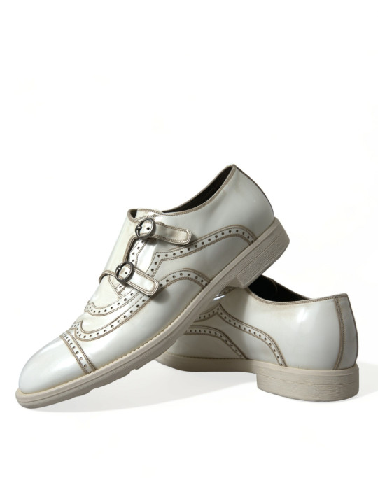 Formal Elegant White Leather Derby Dress Shoes 2.380,00 € 8053901903811 | Planet-Deluxe
