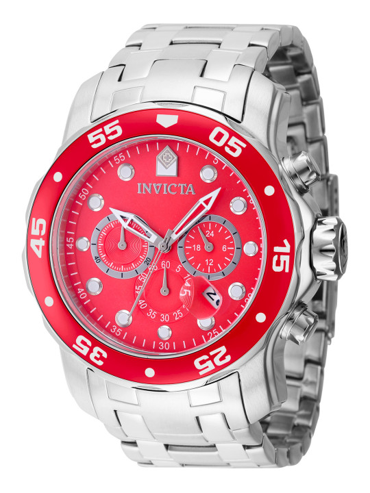 Rote Invicta Grau Edelstahl Uhr